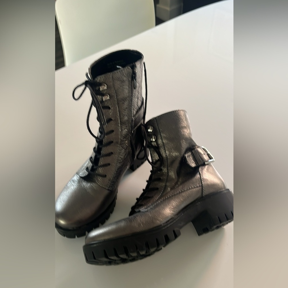 Aldo metallic chunky sole boot size 6.5